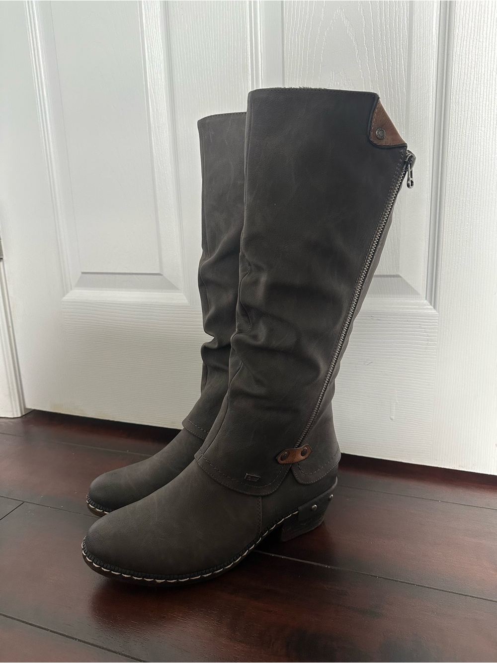 Size 8 (EU 39) Rieker 93655-45 Women’s Slouch Riding Winter Boots Faux Fur - Picture 5 of 11
